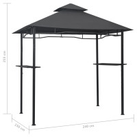 Produktbild för Grilltält 240x150x255 cm antracit stål