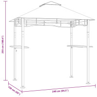 Produktbild för Grilltält 240x150x255 cm antracit stål