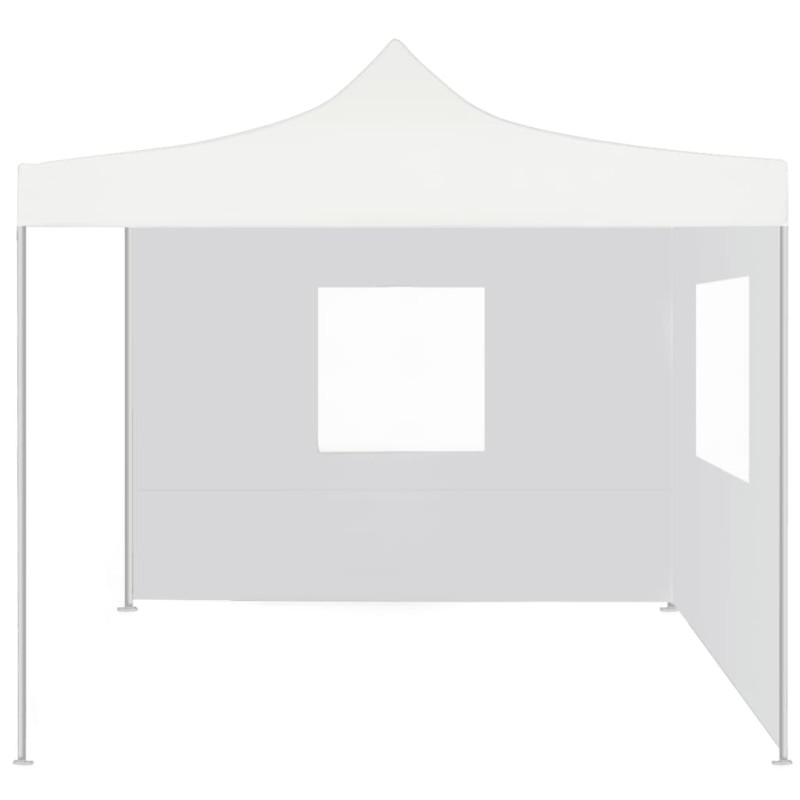 Produktbild för Hopfällbart partytält med 2 sidoväggar 3x3 m stål vit