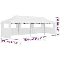 Miniatyr av produktbild för Pop-Up hopfällbart partytält med 5 sidoväggar 3x9 m vit
