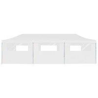 Produktbild för Pop-Up hopfällbart partytält med 8 sidoväggar 3x9 m vit