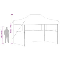 Produktbild för Hopfällbart partytält med 3 sidoväggar 280x410x315 cm stål vit