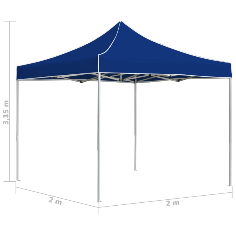 Produktbild för Hopfällbart partytält aluminium 2x2 m blå