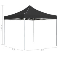 Produktbild för Hopfällbart partytält aluminium 2x2 m antracit