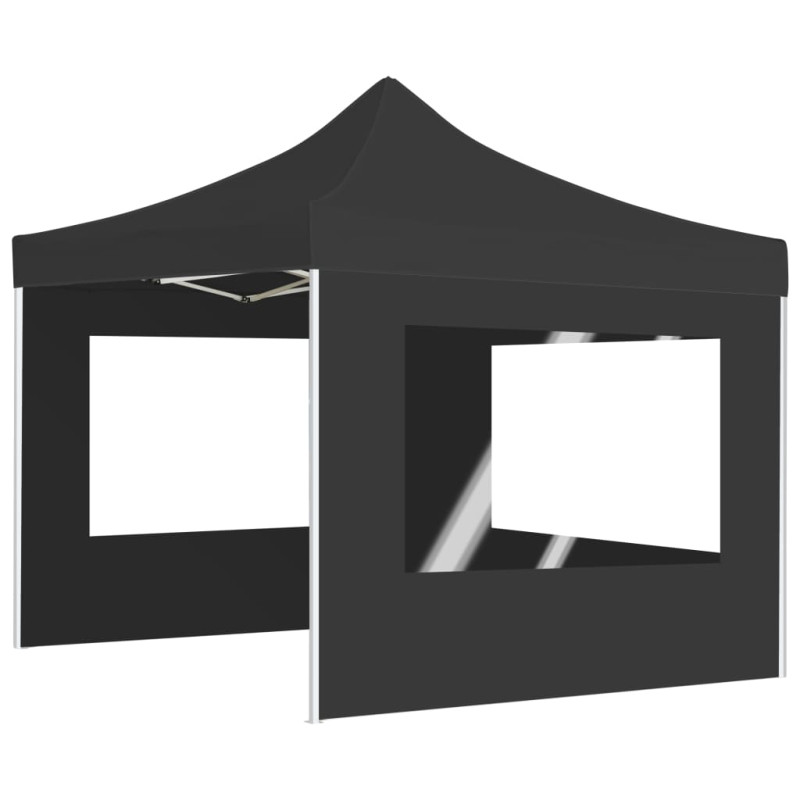 Produktbild för Hopfällbart partytält med väggar aluminium 2x2 m antracit