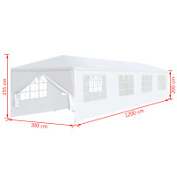 Produktbild för Paviljong 3x12 m vit