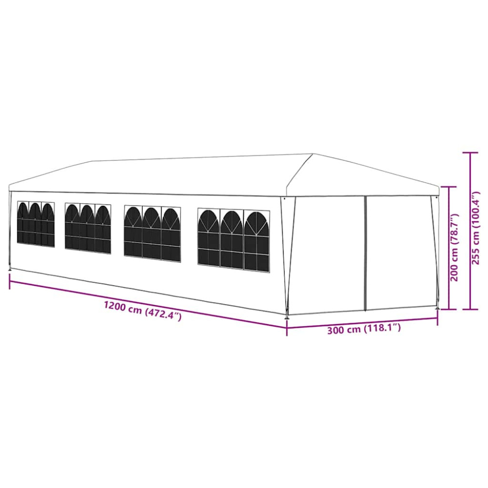 Produktbild för Paviljong 3x12 m blå