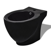 Produktbild för Bidé rund svart keramik