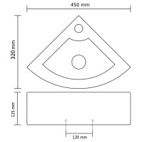 Miniatyr av produktbild för Handfat med bräddavlopp 45x32x12,5 cm vit