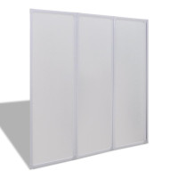 Produktbild för Duschvägg vikbar Vit 3-paneler 117x120 cm