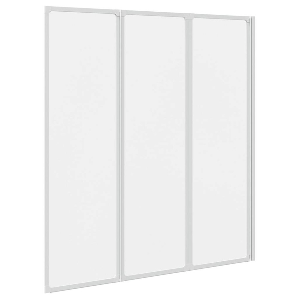 Produktbild för Duschvägg vikbar Vit 3-paneler 141x132 cm