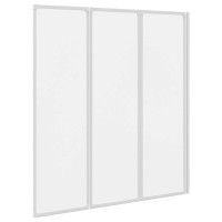 Produktbild för Duschvägg vikbar Vit 3-paneler 141x132 cm