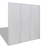Miniatyr av produktbild för Duschvägg vikbar Vit 3-paneler 141x132 cm