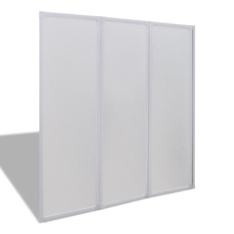 Produktbild för Duschvägg vikbar Vit 3-paneler 141x132 cm