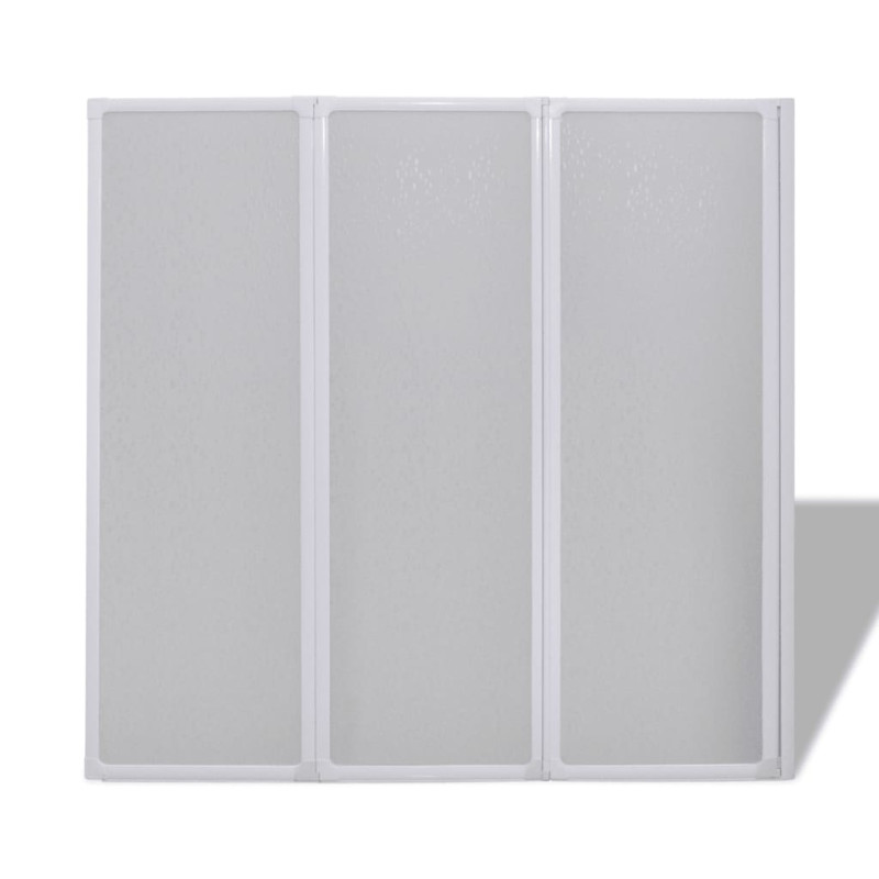 Produktbild för Duschvägg vikbar Vit 3-paneler 141x132 cm
