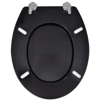 Produktbild för Toalettsits MDF lock enkel design svart