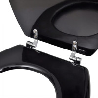 Produktbild för Toalettsits MDF lock enkel design svart