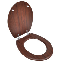 Produktbild för Toalettsits MDF lock enkel design brun