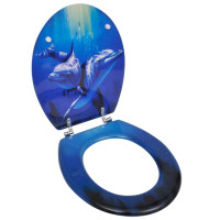 Produktbild för Toalettsits MDF lock delfiner