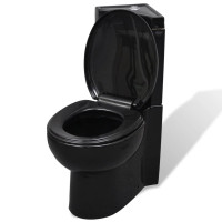 Miniatyr av produktbild för Keramisk toalettstol hörnmodell svart