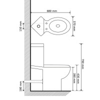 Miniatyr av produktbild för Keramisk toalettstol hörnmodell svart