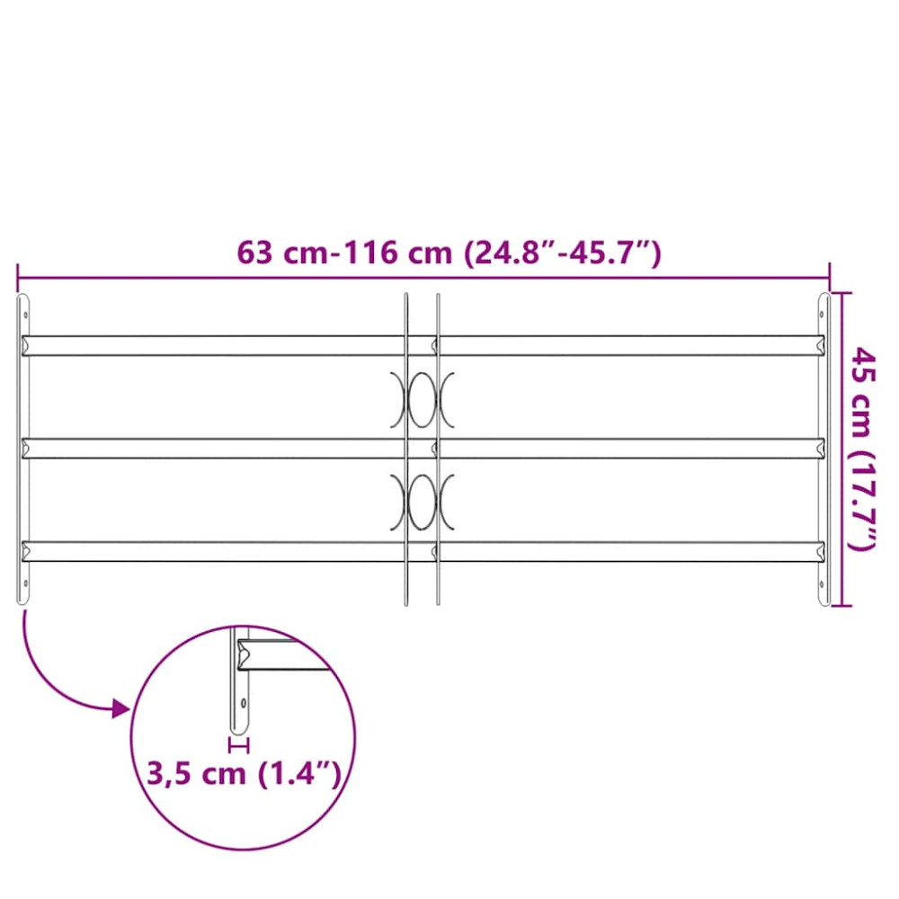 Produktbild för Fönstergrillar 700-1050 mm Galvaniserat stål Silver