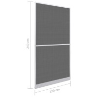 Produktbild för Nätdörr med gångjärn 120 x 240 cm vit