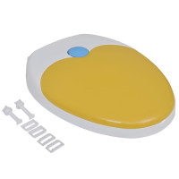 Miniatyr av produktbild för Toalettsits för barn/vuxna med mjuk stängning gul & vit