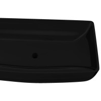 Produktbild för Handfat i svart keramik rektangulär