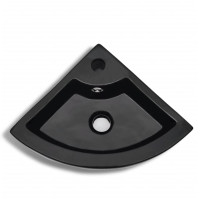Produktbild för Handfat med bräddavlopp 45x32x12,5 cm svart