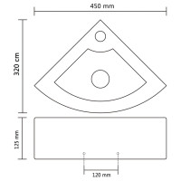 Produktbild för Handfat med bräddavlopp 45x32x12,5 cm svart