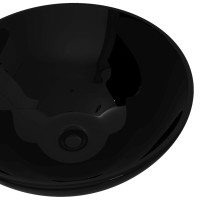 Miniatyr av produktbild för Handfat i svart keramik rund