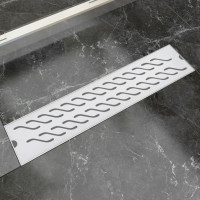 Produktbild för Avlång golvbrunn vågig 530x140 mm rostfritt stål