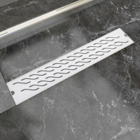 Miniatyr av produktbild för Avlång golvbrunn vågig 630x140 mm rostfritt stål
