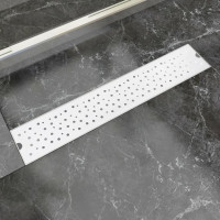 Produktbild för Avlång golvbrunn bubblig 630x140 mm rostfritt stål