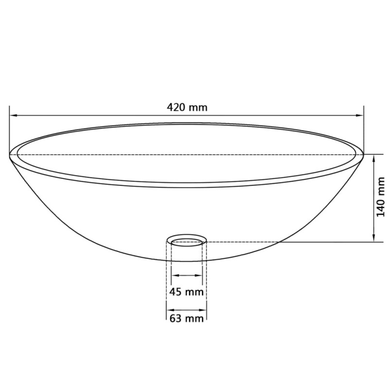 Produktbild för Handfat i härdat glas 42 cm transparent
