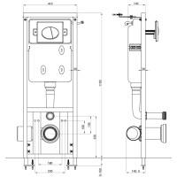 Produktbild för Dold hög cistern 11 L 41x14x(110-125) cm
