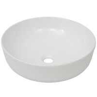 Produktbild för Handfat i keramik 41,5x13,5 cm rund vit