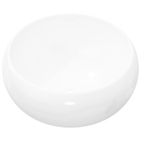 Produktbild för Handfat rund keramik vit 40x15 cm