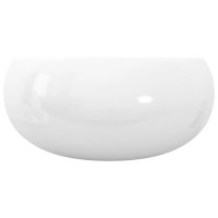 Produktbild för Handfat rund keramik vit 40x15 cm