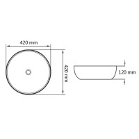 Produktbild för Handfat rund keramik vit 42x12 cm