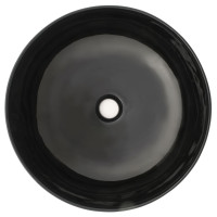 Miniatyr av produktbild för Handfat keramik rund svart 41,5x13,5 cm