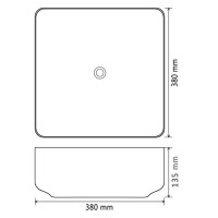 Produktbild för Handfat keramik fyrkantig svart 38x38x13,5 cm