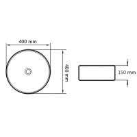 Produktbild för Handfat keramik rund svart 40x15 cm