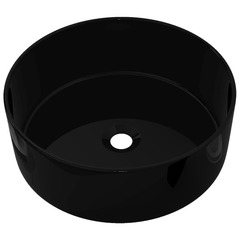 Produktbild för Handfat keramik rund svart 40x15 cm