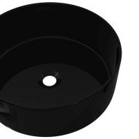 Miniatyr av produktbild för Handfat keramik rund svart 40x15 cm