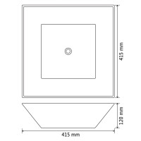 Produktbild för Handfat keramik fyrkantig svart 41,5x41,5x12 cm