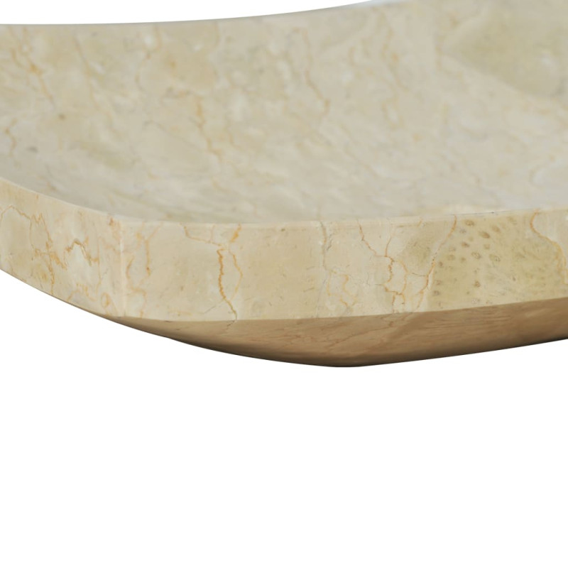 Produktbild för Handfat 50x35x12 cm marmor gräddvit