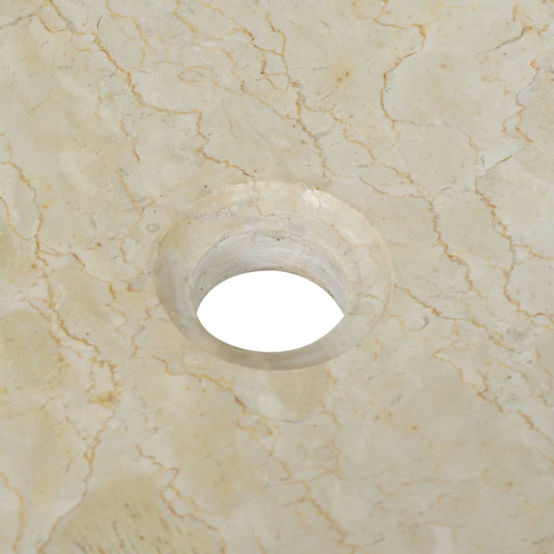 Produktbild för Handfat 50x35x12 cm marmor gräddvit