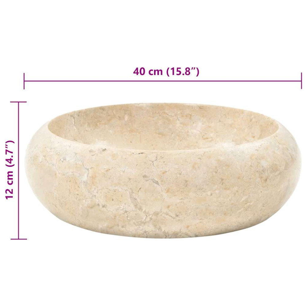 Marmor Handfat Handfat 40x12 cm marmor gräddvit – Köp till inköpspris | Buy...